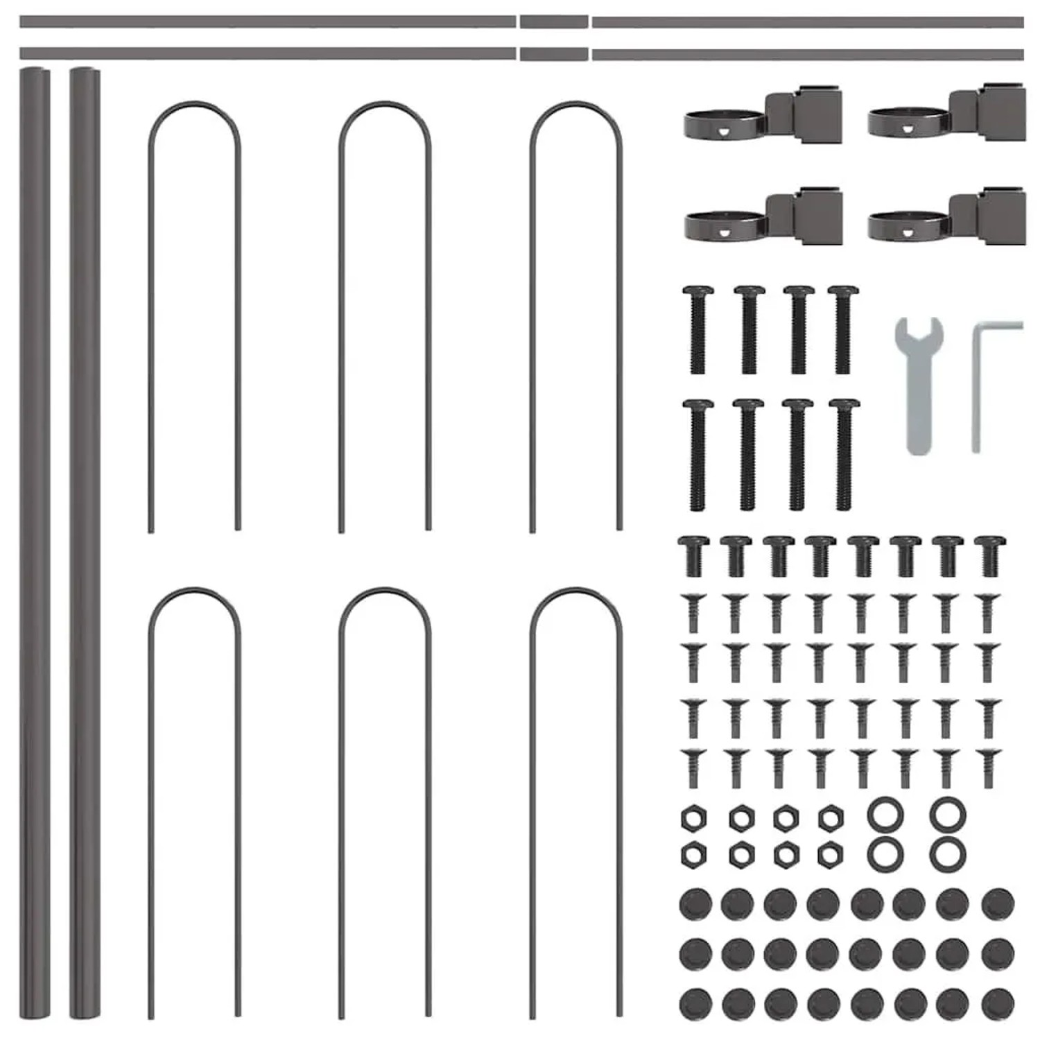 vidaXL Gartenzaun Grau 10,2 x 0,6 m Pulverbeschichteter Stahl 3334113 günstig online kaufen