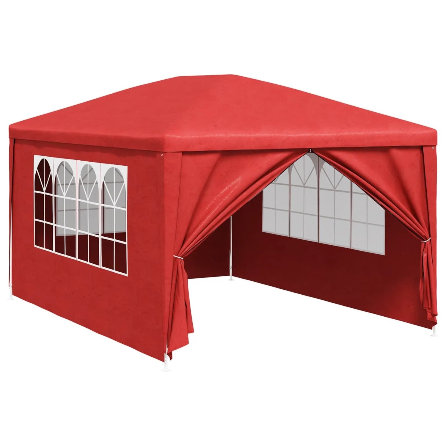 vidaXL Partyzelt mit Wand Rot 400 x 300 x 255 cm Polyethylen und Stahl 42032347