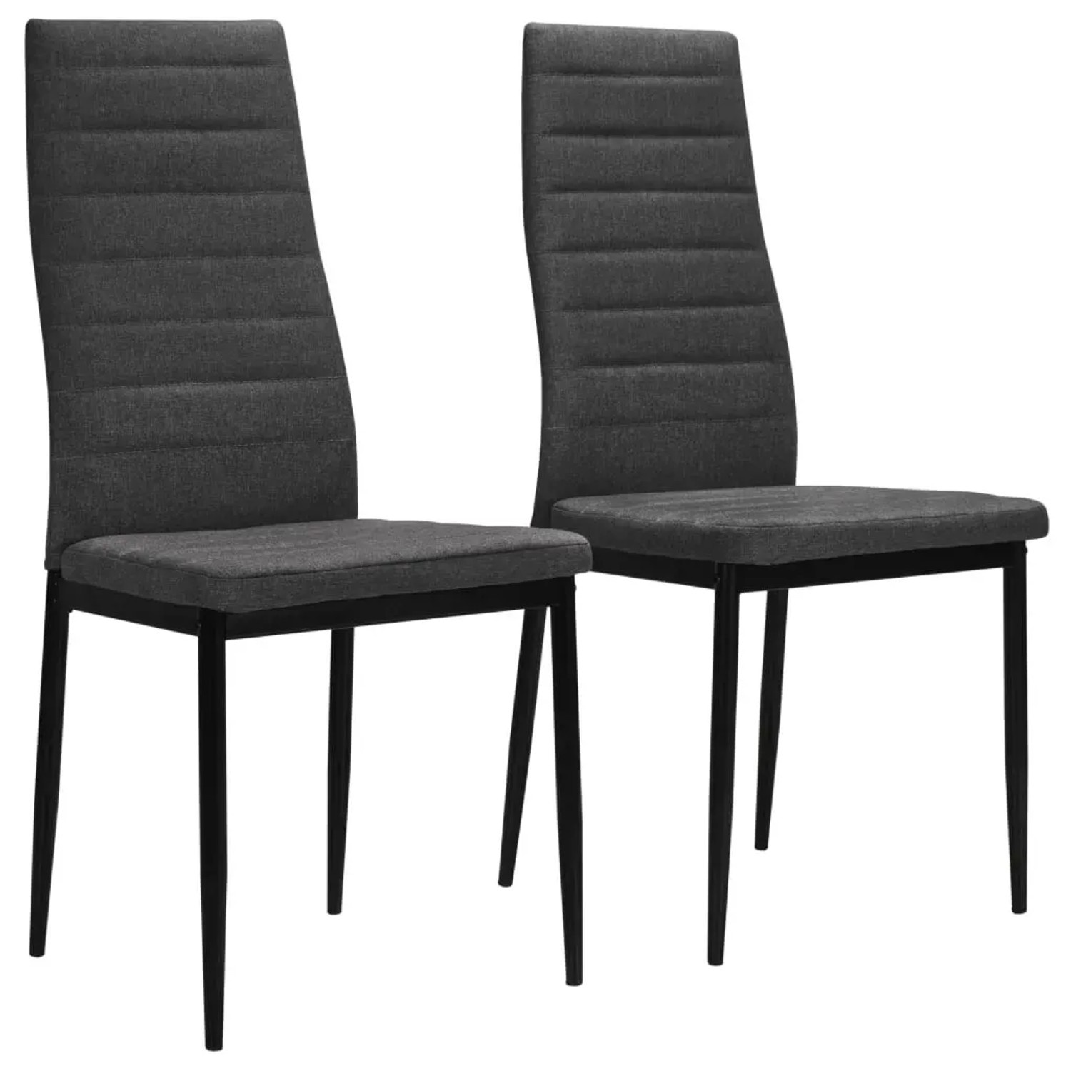 vidaXL Esszimmerstühle 2 Stk Dunkelgrau Stoff 246179