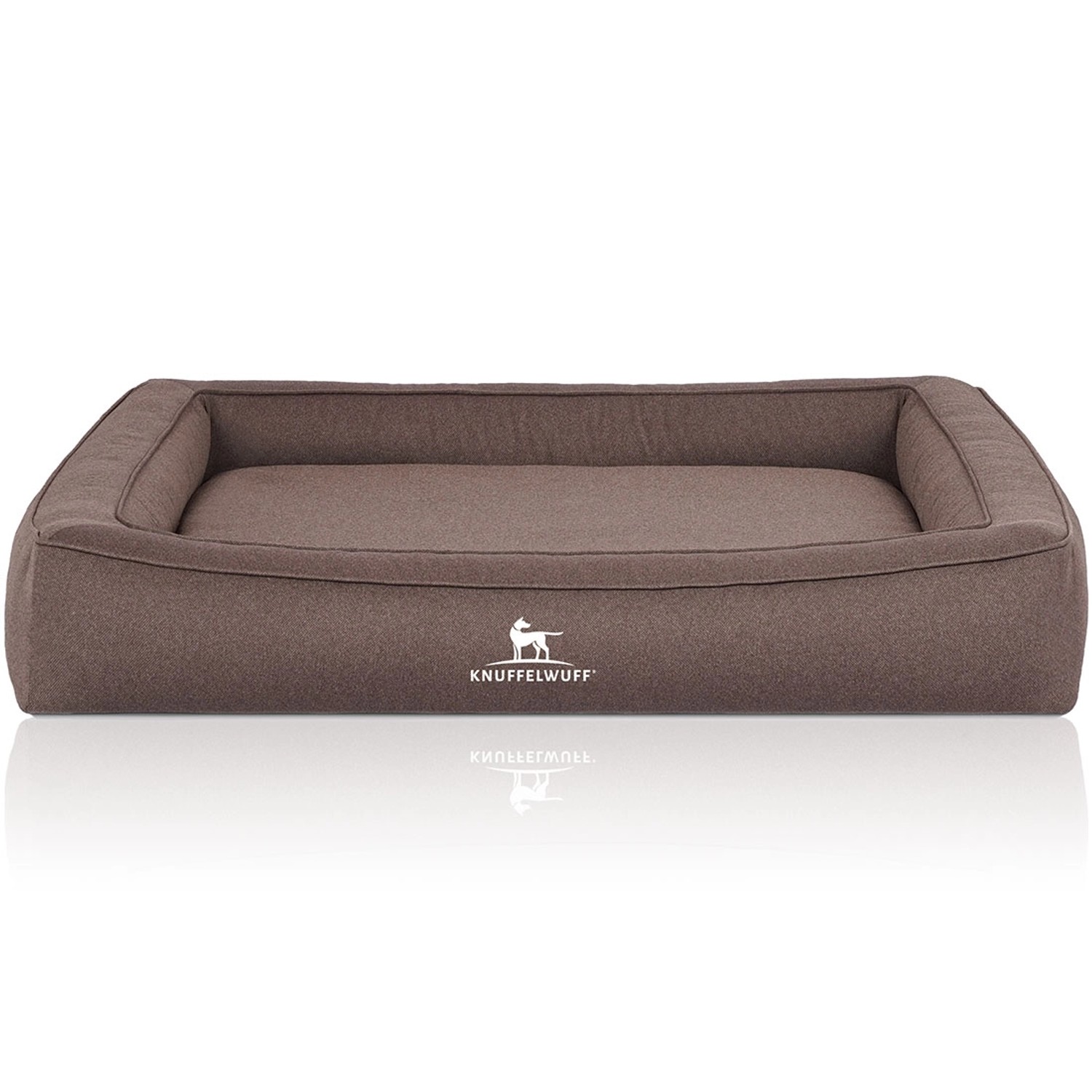 Knuffelwuff Hundebett Yukon Orthopädisch Velours 120 x 100cm Graubraun günstig online kaufen