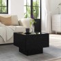VidaXL Couchtisch, schwarz, Eichen-Optik, quadratisch, Holzwerkstoff, im Wohnzimmer.