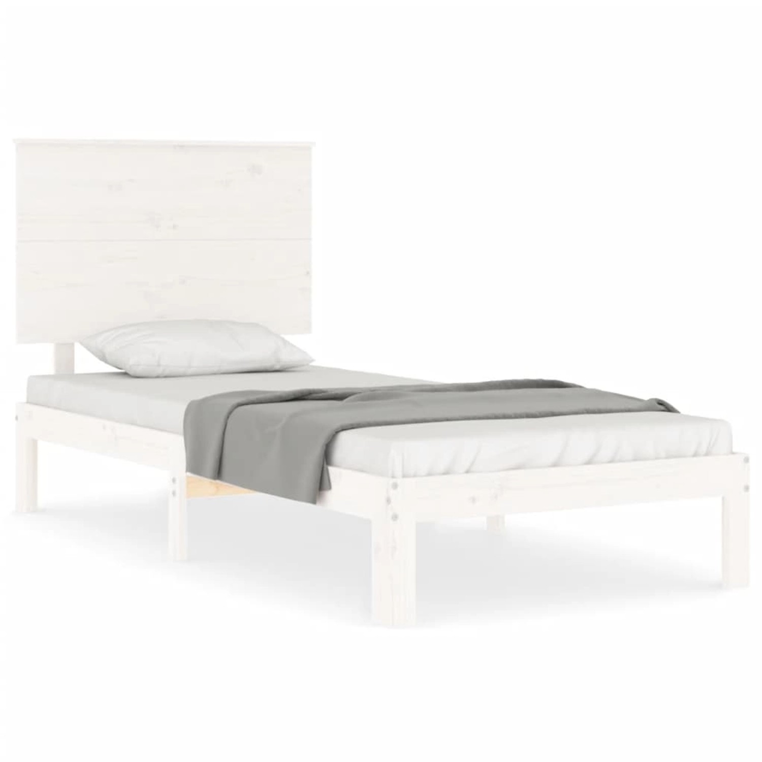 vidaXL Massivholzbett ohne Matratze Weiß 100x200 cm Kiefernholz 3193652 günstig online kaufen