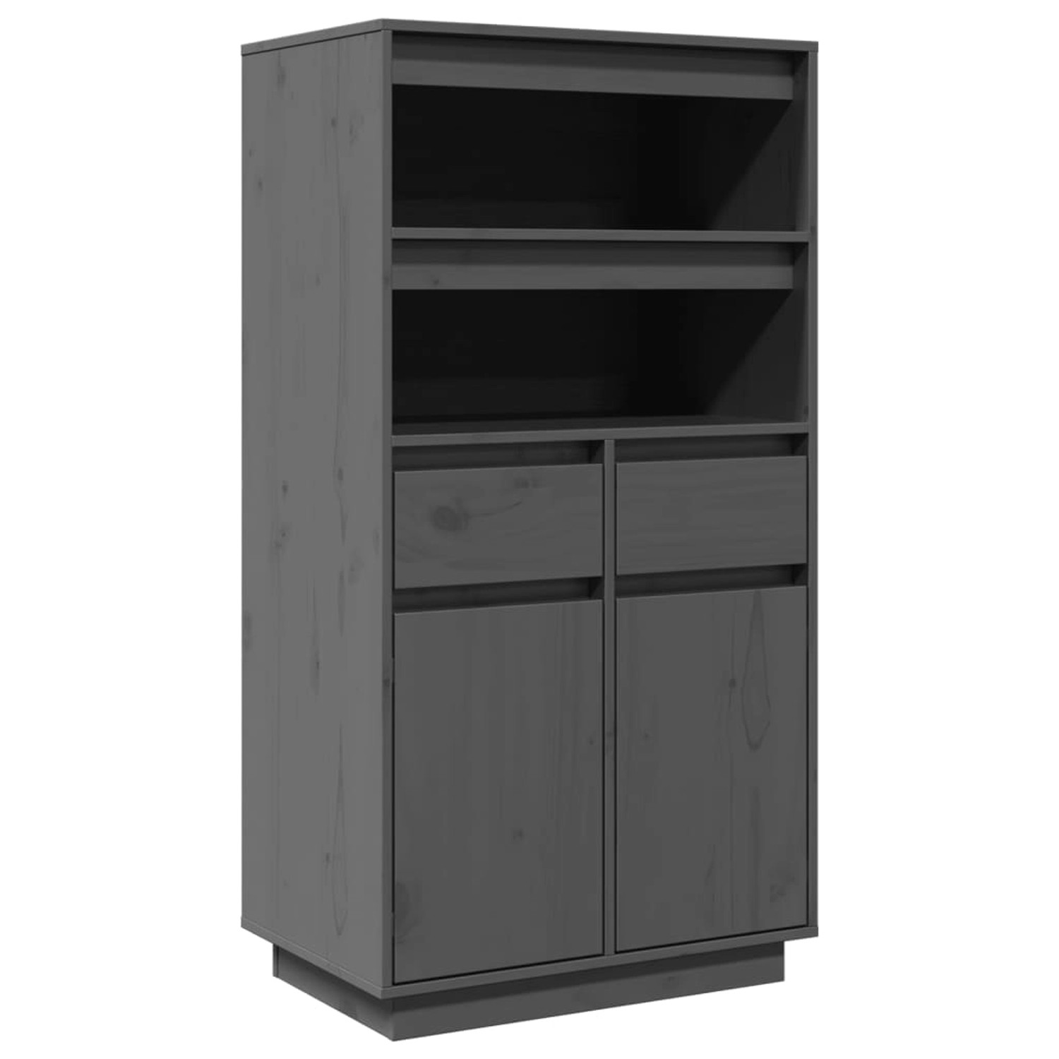 vidaXL Highboard Grau 60x40x116,5 cm Massivholz Kiefer 814536 günstig online kaufen