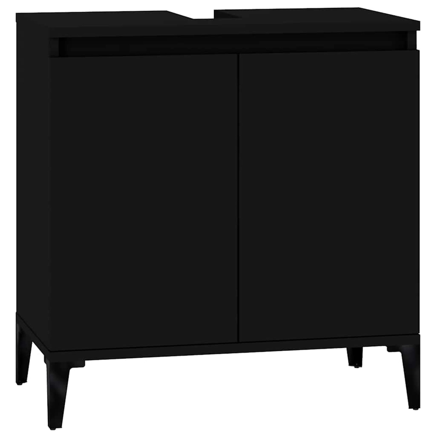 vidaXL Waschbeckenunterschrank Schwarz 58x33x60 cm Holzwerkstoff 821261 günstig online kaufen