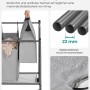 Grauer Songmics Wäschesammler mit 4 Fächern und Rollen. Wäschekorb für 140 l Wäsche.