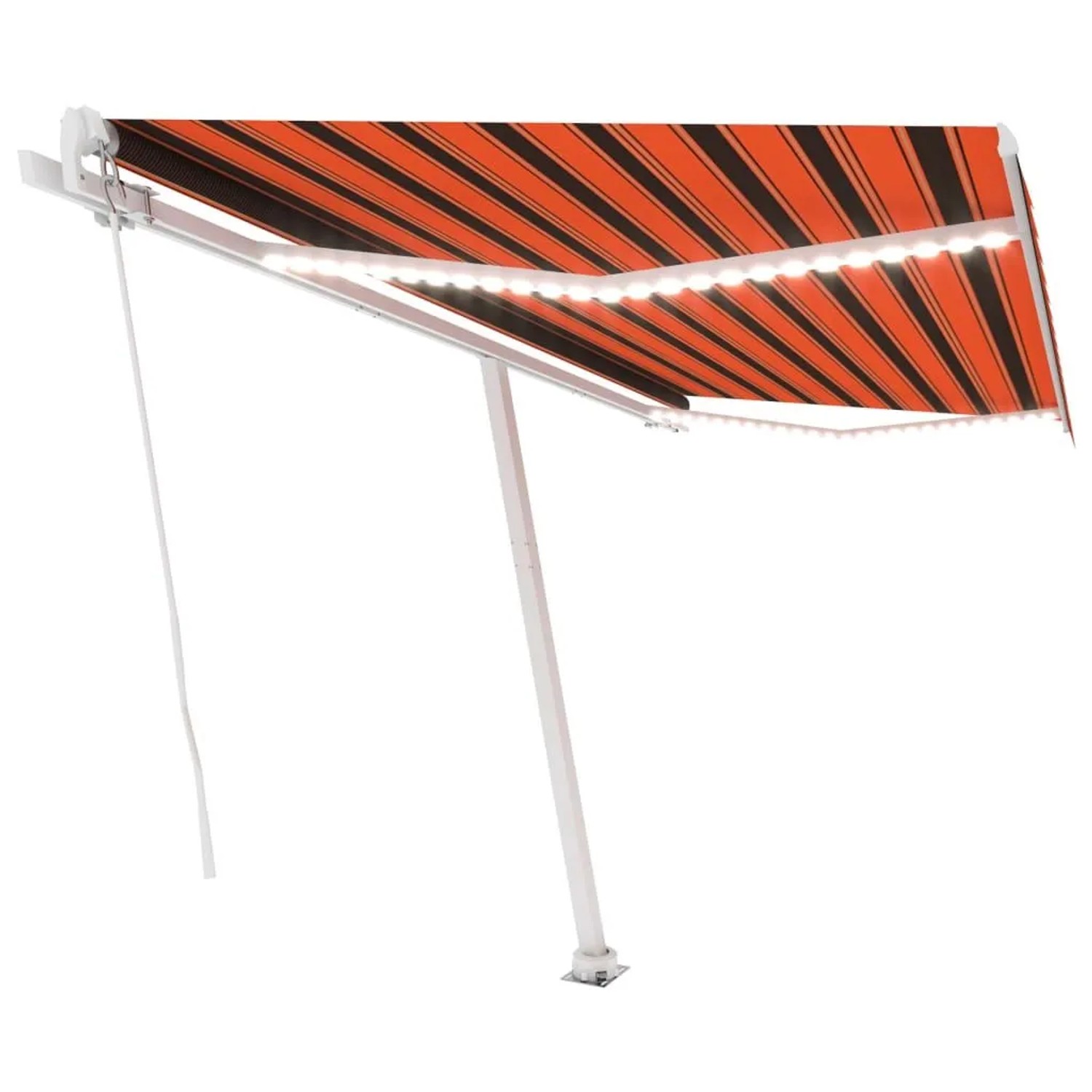 vidaXL Markise Manuell Einziehbar mit LED 400x300 cm Orange Braun 3069545 günstig online kaufen