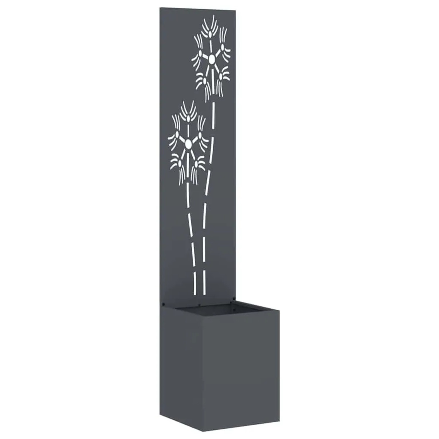 vidaXL Garten Sichtschutz-Leinwand Floral Anthrazit 32 x 140 cm 876366