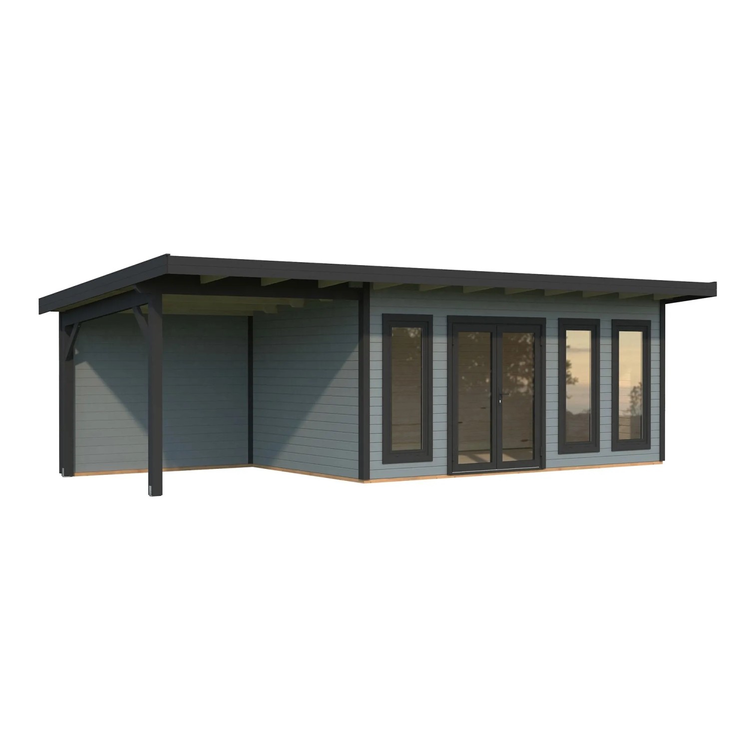 Palmako Holz-Gartenhaus Aurelia Pultdach Lackiert 833 cm x 300 cm 23,1 m²