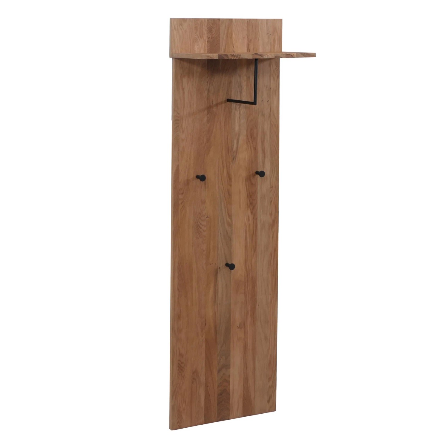 MCA Garderobenpaneel P55 Massiv-Holz Eiche Ablagefläche Haken 135x42x22cm