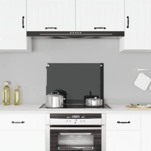 Schwarze vidaXL Küchenrückwand aus Hartglas (70x50 cm) als Spritzschutz in moderner Küche.