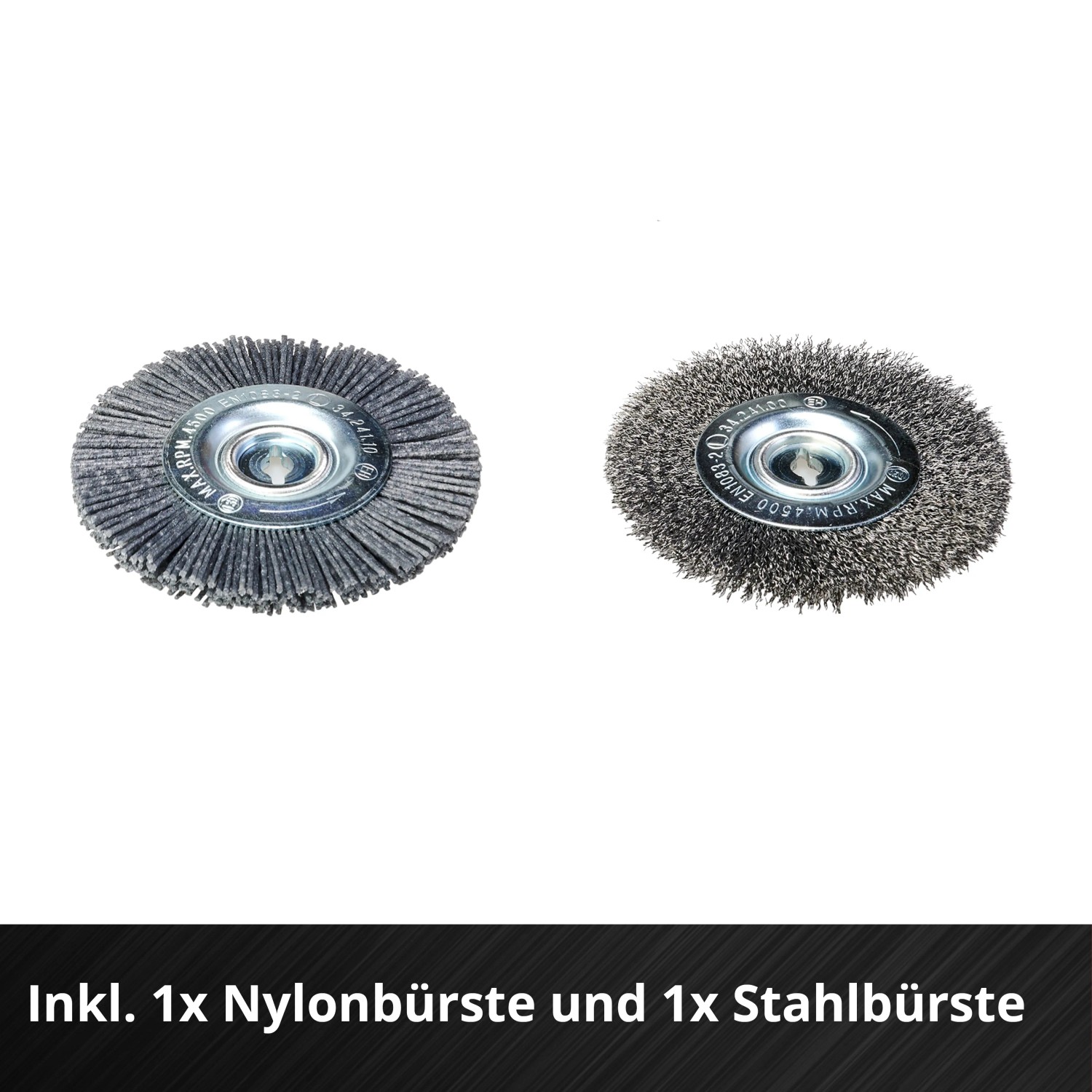 Einhell GC-CC 18 Li: Nylon- und Stahlbürste für Akku-Fugenreiniger.