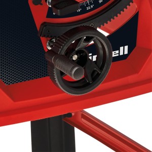 Detailaufnahme: Verstellrad der Einhell TC-TS 2025/2 U Tischkreissäge für präzise Einstellungen.