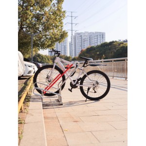 Verzinkter Schulte Fahrradparkständer für 2 E-Bikes, Reifenbreite bis 7,5 cm.