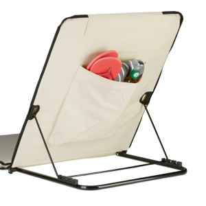 Relaxdays Strandmatte Polyester Stahl Beige Gepolstert Verstellbar mit Sonnenschirm 6 cm x 60 cm x 197 cm 3,4 kg