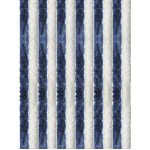 Arsvita Flauschvorhang, blau-weiß meliert, 140x220 cm. Flauschgardine für Fenster und Türen.