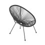 Schwarzer Juskys Balkonmöbel Sessel Ostana aus Polyrattan, Teil eines 3-teiligen Gartenmöbel Sets.