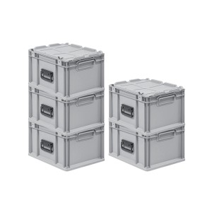 PROREGAL Spar Set 5x Eurobox Nextgen Portable HxBxT 235 x 30 x 40 cm 20 Liter Eurobehälter Transportbox Transportbehälter Stapelbehälter