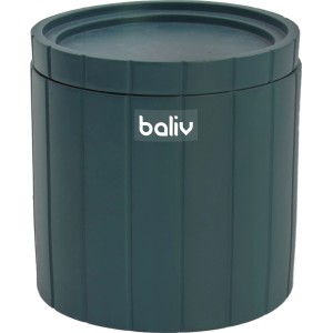 Petrolfarbene baliv Kosmetikdose Dark Wonder aus Polyresin für Badhelfer.