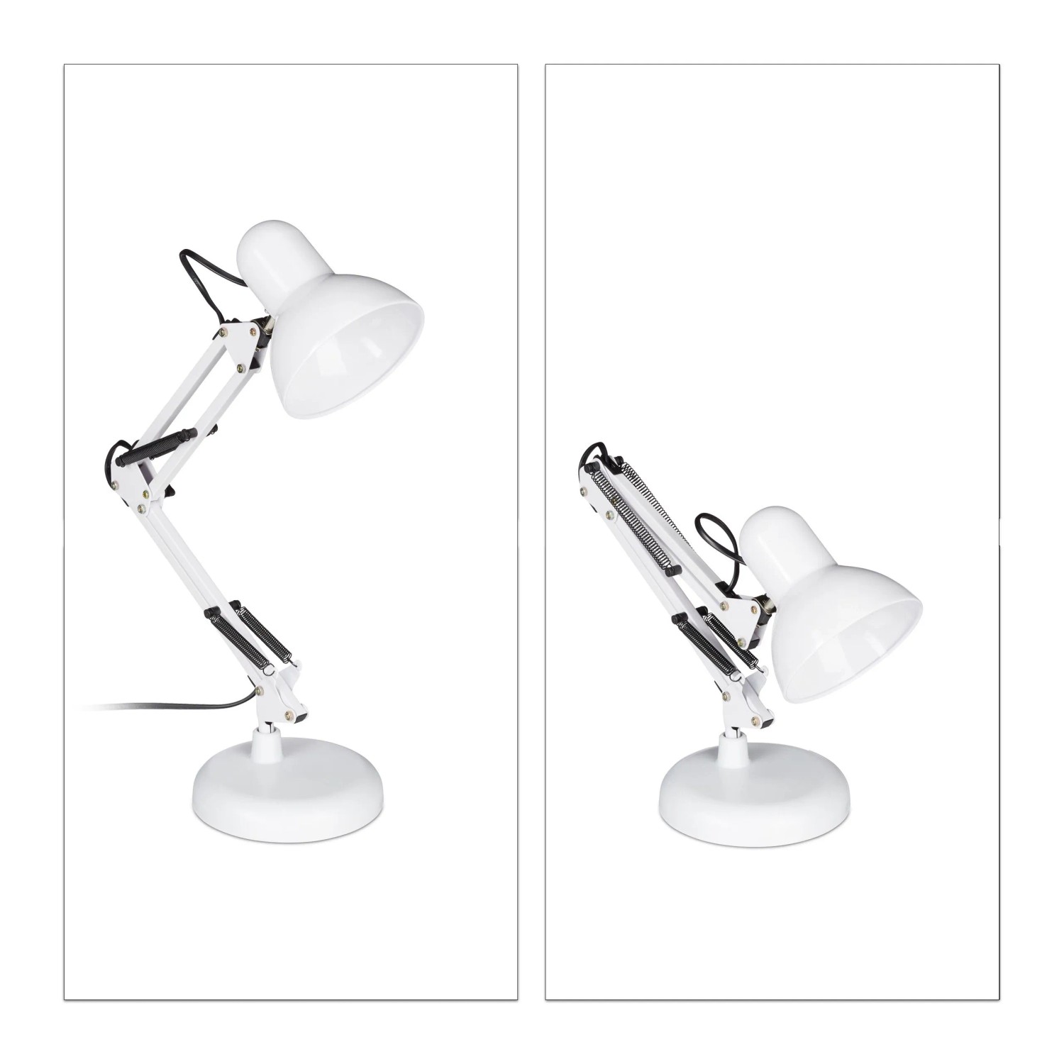 Relaxdays Schreibtischlampe Metall Weiß Schwenkbar 50 x 27 x 15 cm 1,4 kg