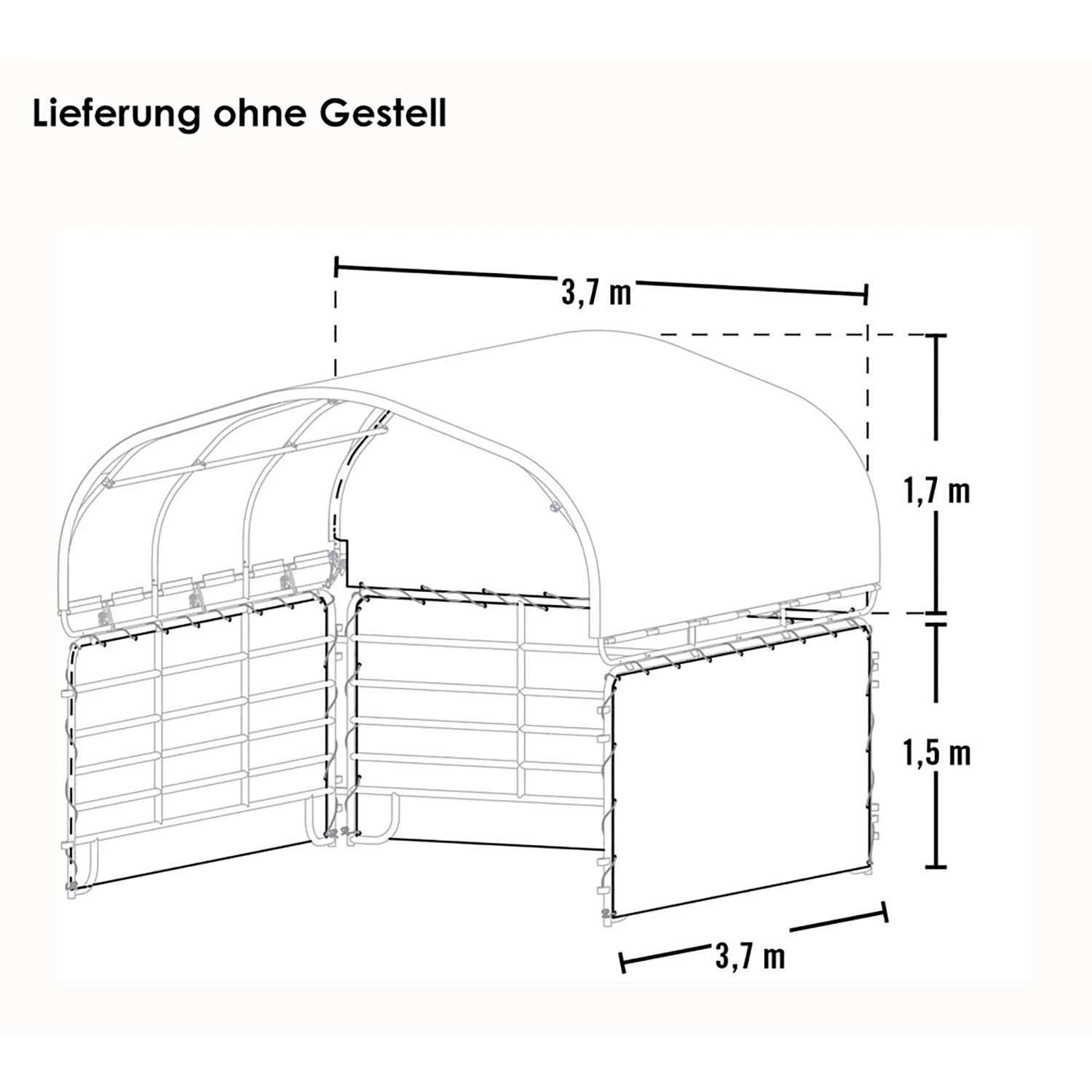 ShelterLogic Seitenverkleidung Stallüberdachung ohne Stahlgestell_6