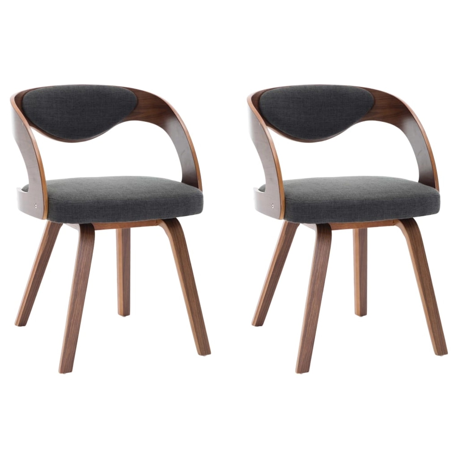 vidaXL Esszimmerstühle 2 Stk Dunkelgrau Bugholz und Stoff 283103