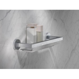 Keuco Duschablage Edition 90, 34 cm, verchromt mit Duschabzieher. Badaccessoire für mehr Ordnung in der Dusche.