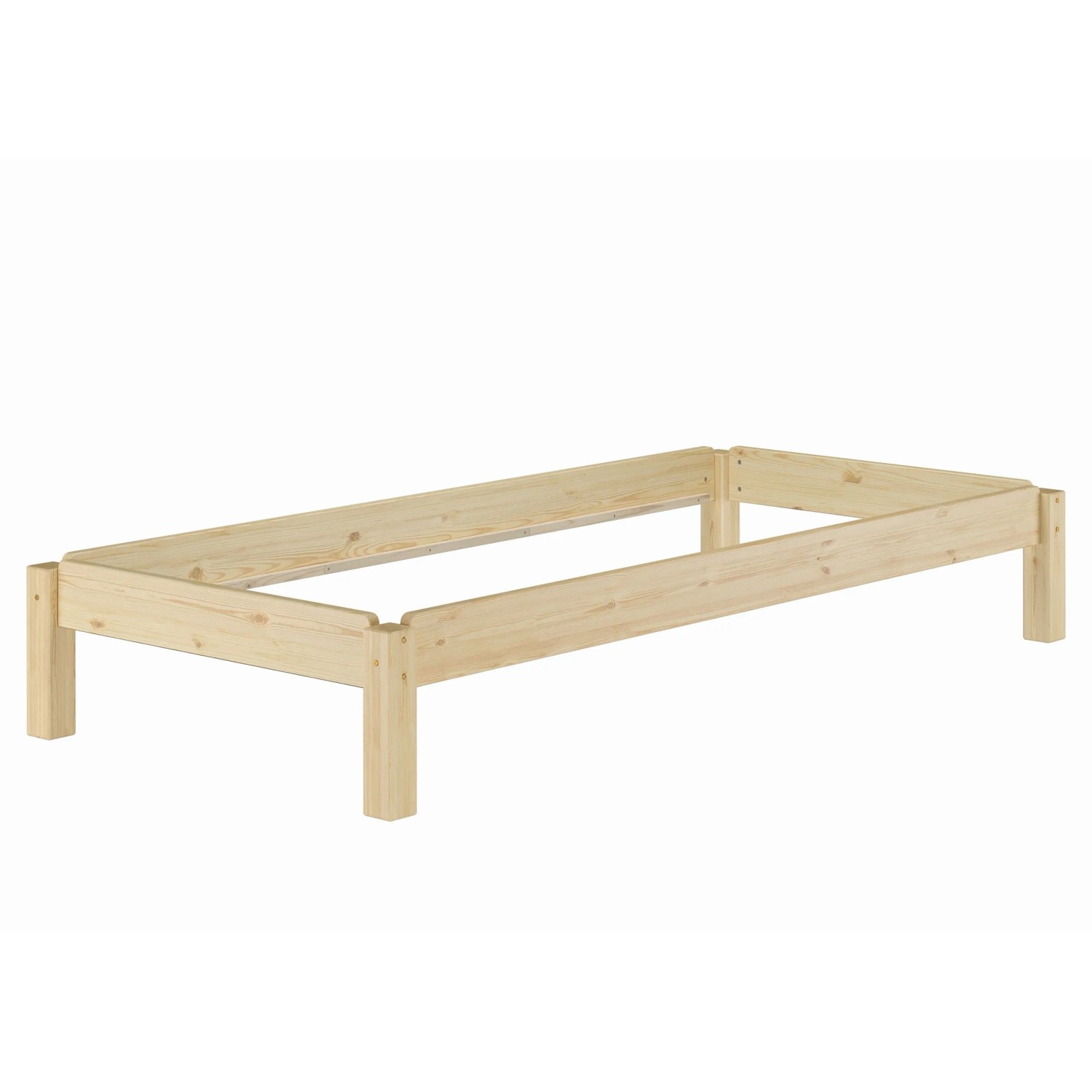 Erst-Holz Stapelbares Einzelbett Futonbett 90 x 200 cm Kiefer Unbehandelt Modell 48 ohne Zubehör