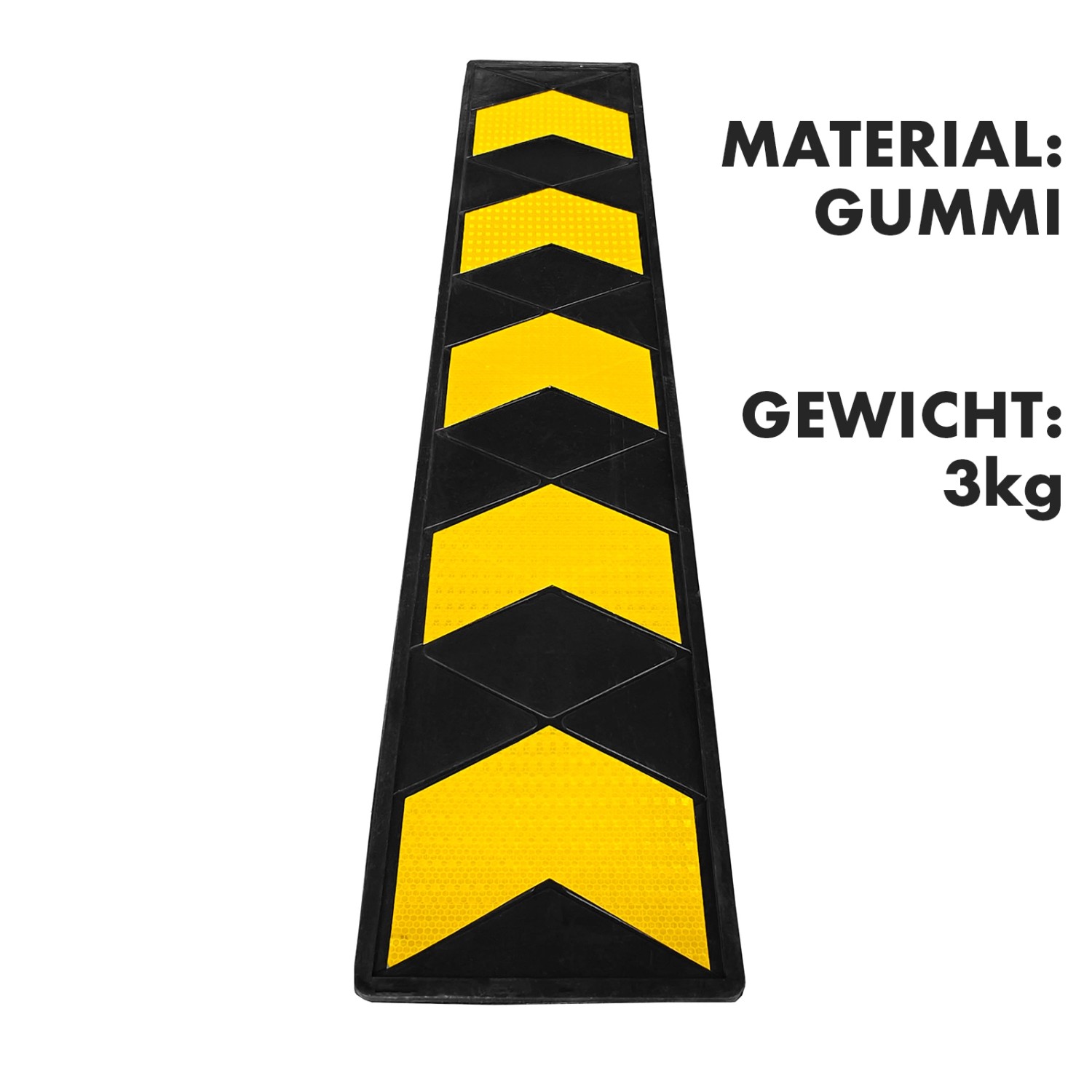 KARAT Wandschutz Aoraki, Rammschutz für Garage/Parkhaus, 100x20x1 cm, schwarz-gelb mit Pfeilen.