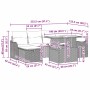 Graues 7-teiliges vidaXL Garten-Sofa-Set aus Rattan mit Kissen und Stauraum.