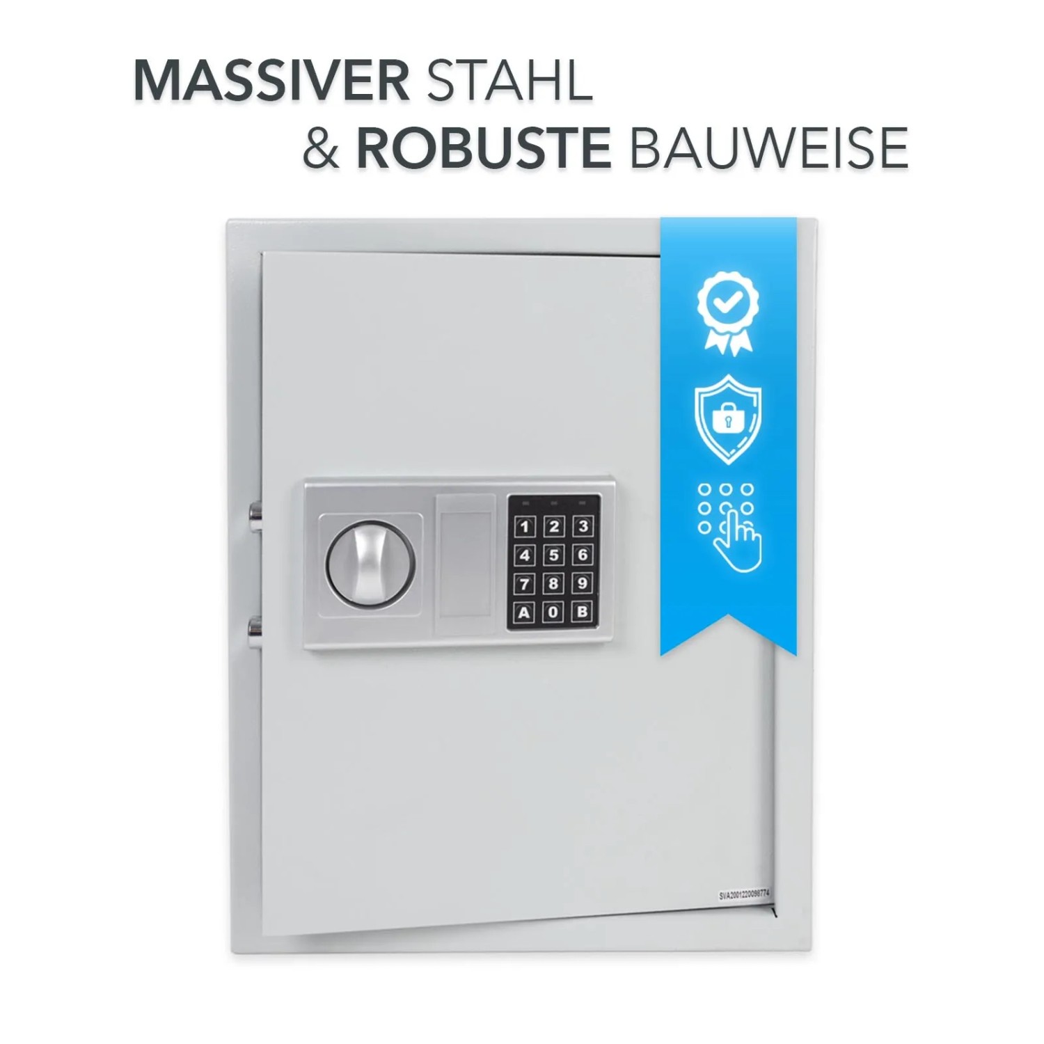 Weißer KARAT Schlüsseltresor mit Elektronikschloss, 36x12x45 cm. Schlüsselkasten aus Stahl für sichere Schlüsselaufbewahrung.