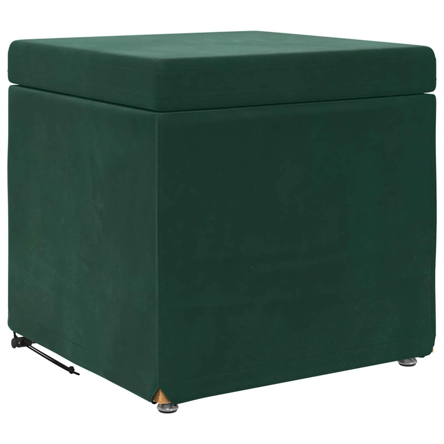 vidaXL Hocker Dunkelgrün 41 x 41 x 40 cm Samt und Engineering Holz 876752