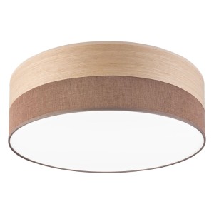 Lamkur LED-Deckenleuchte Dafne, braunes Furnier, Ø 45 cm.