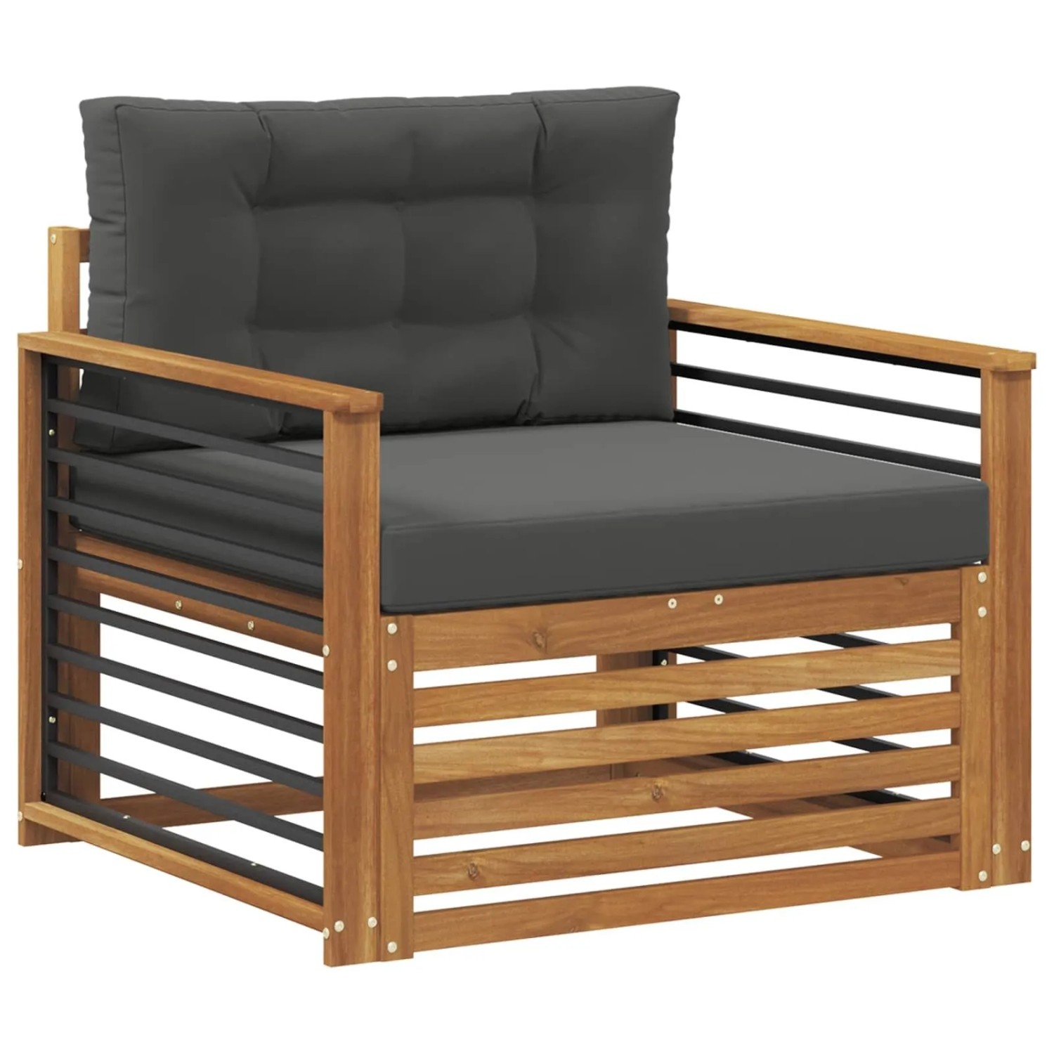 vidaXL Outdoor-Sofagarnitur Massives Akazienholz und Polyester Natur 3436407
