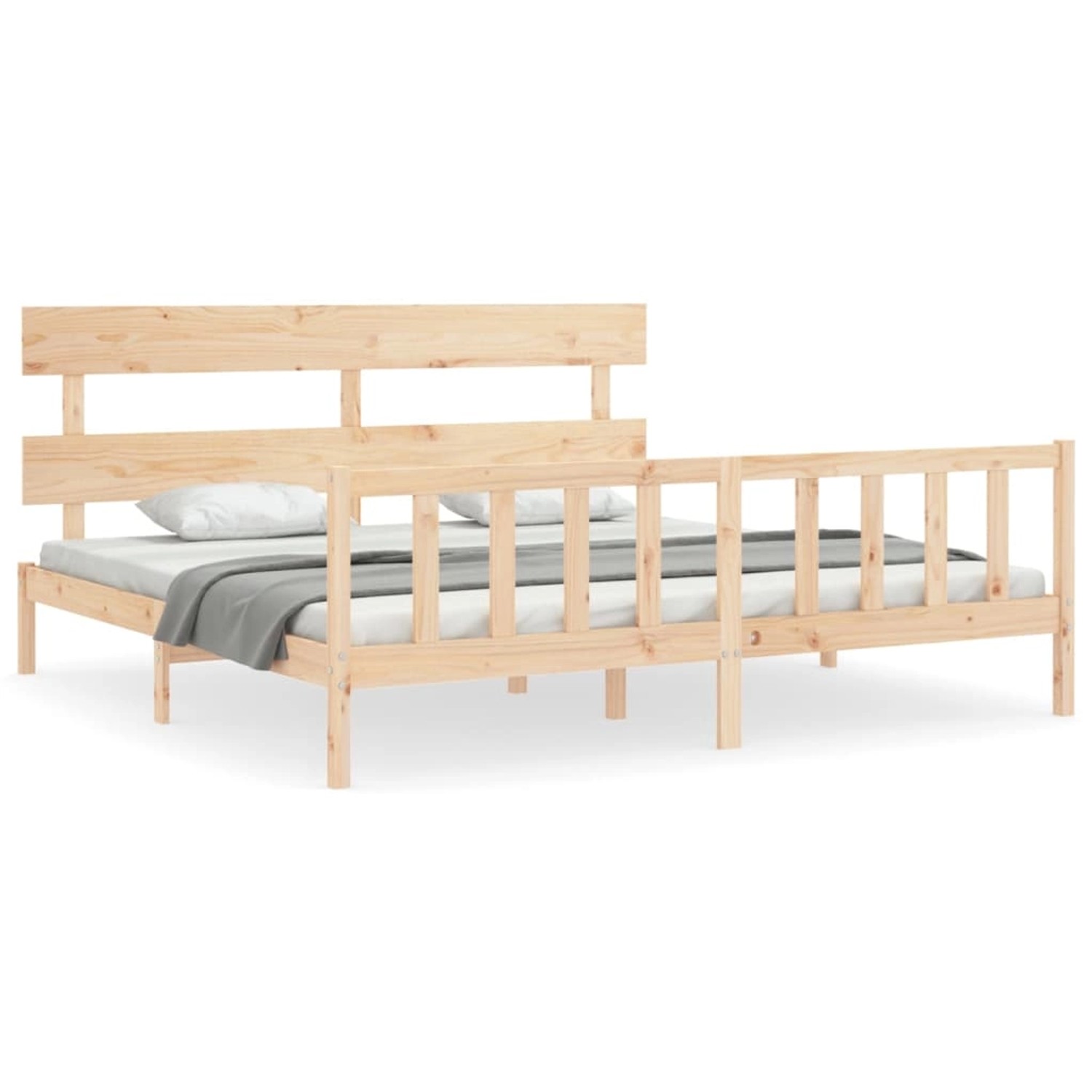 vidaXL Massivholzbett mit Kopfteil 3193286 günstig online kaufen