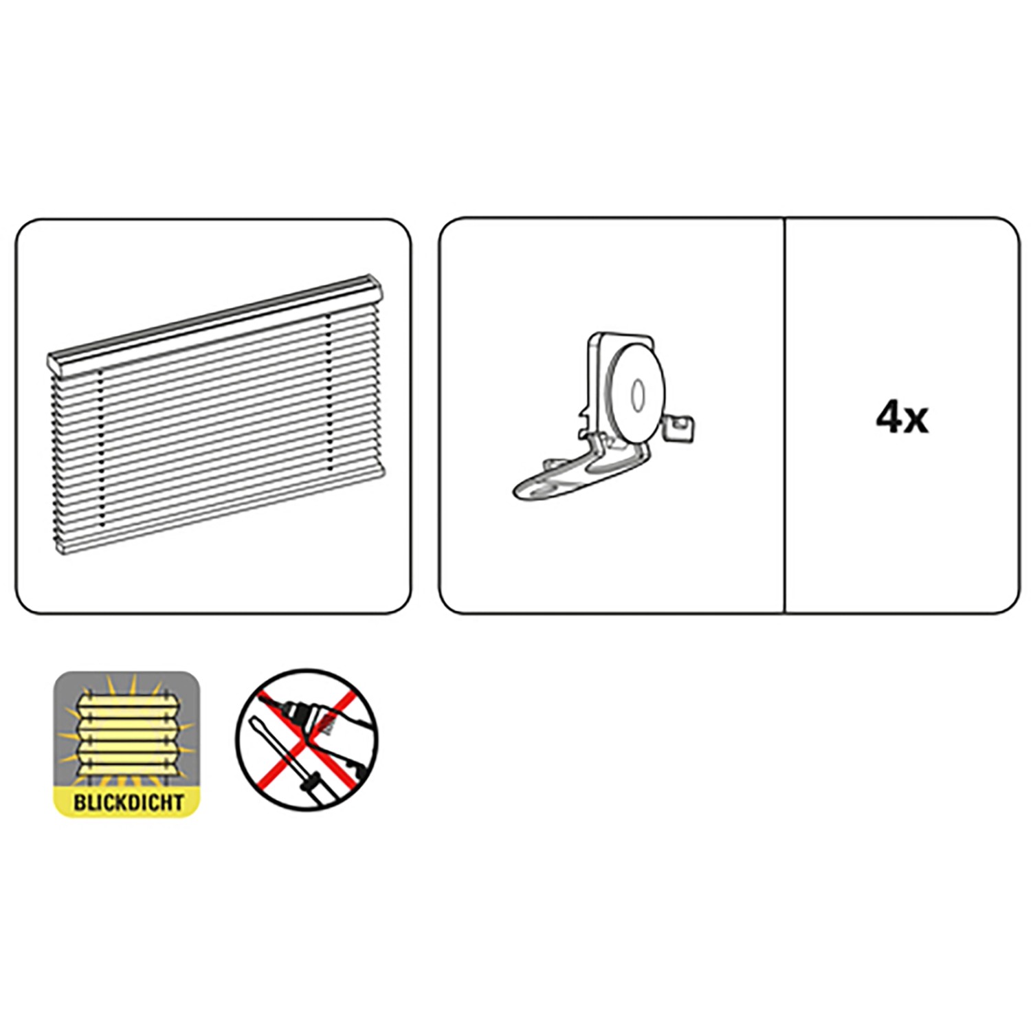 Gardinia Plissee Solo 100x130cm Creme: Plissee, Montagezubehör und Symbolbild blickdicht.