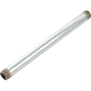 Temperguss-Fitting, 33,3 mm (R 1) x 400 mm, verzinkt, mit Außengewinde für Rohrverbindungen.