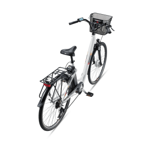 Telefunken City E-Bike 28 Zoll mit Korb, Gepäckträger und tiefem Einstieg.