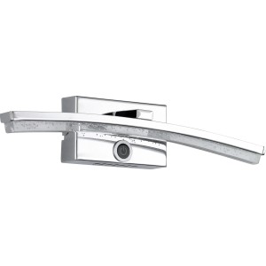 Moderne Wofi LED-Wandleuchte Sorel mit Chrom-Finish und Bläschendekor für stimmungsvolle Beleuchtung.