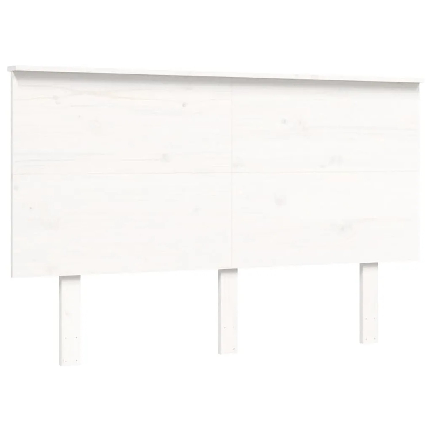 Weißes Massivholzbett Kopfteil, Kiefernholz, 140x190 cm. Bett für Schlafzimmer.