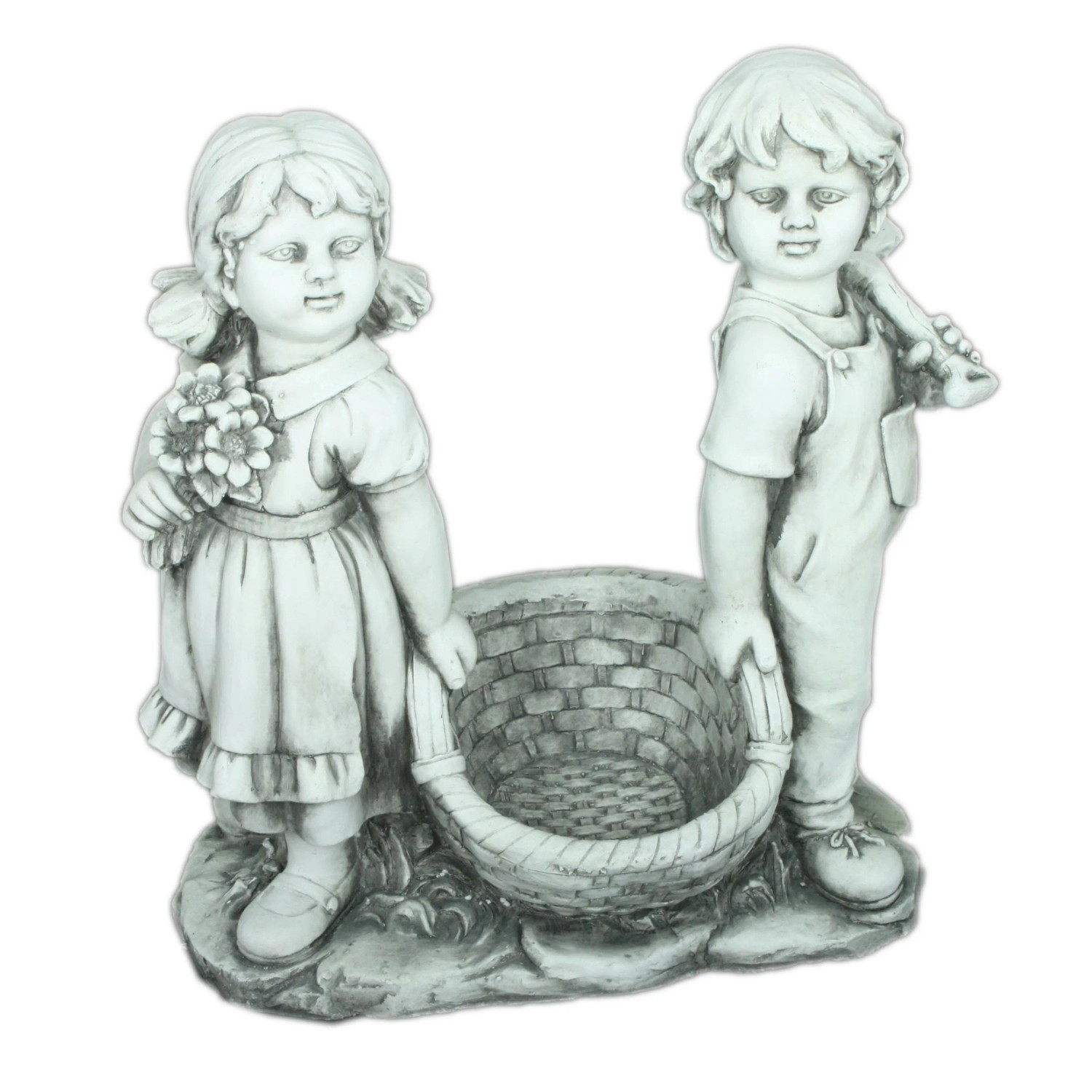 DELUKE Gartenfigur HANS Kunststoff Weiß 56x28x53cm Gartendeko Outdoor Figur