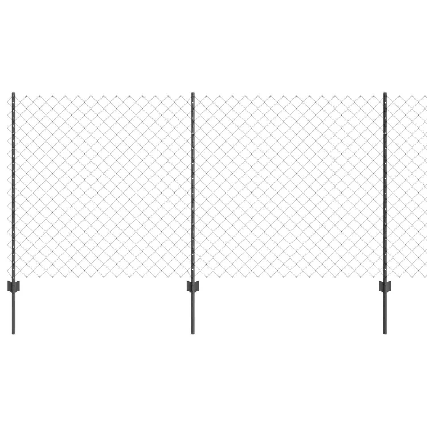 vidaXL Zaun mit Pfosten Grau 1,2 x 25 m Stahl und PVC 3336281 günstig online kaufen