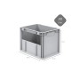 Graue PROREGAL Eurobox NextGen Insight, 30 Liter, mit seitlicher Öffnung. Ideal als Transport- und Aufbewahrungsbox.
