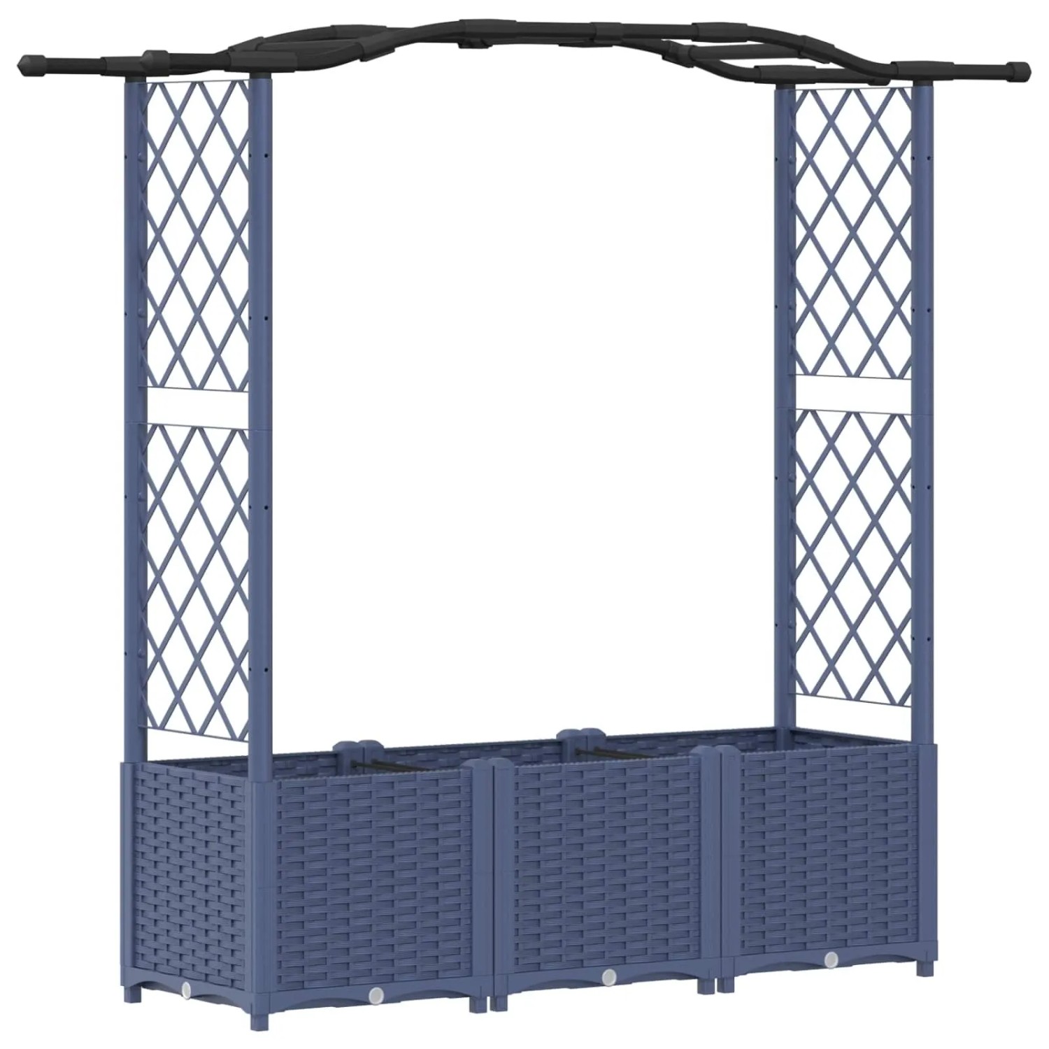 vidaXL Hochbeet mit Rankgitter und Dach Grau 164 x 40 x 142 cm PP 42032555