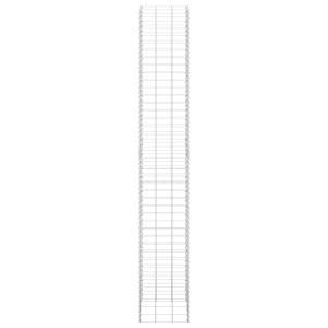 Foto eines leeren, silberfarbenen Gabionen-Hochbeets (30x30x200 cm) aus Eisendraht.