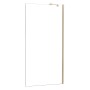 AICA Walk-In Dusche 70x200cm mit goldfarbenem Rahmen und Stabilisator.