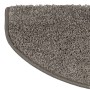 Graue KARAT Shaggy Stufenmatte Sphinx, halbrund, 23,5x65cm. Hochflor für Komfort und Sicherheit auf Treppen.