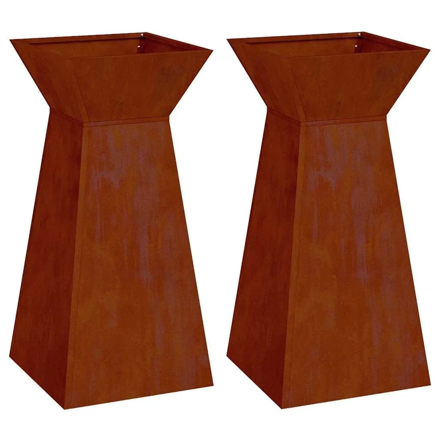 vidaXL Säulen Pflanzer 2 Stk Silber 35 x 35 x 73 cm 873851