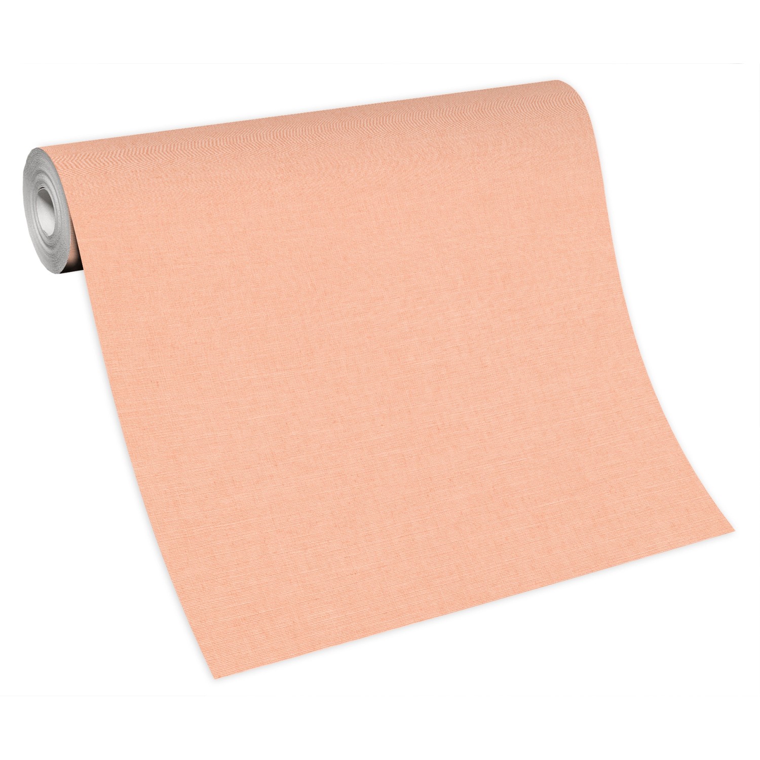 Erismann Vliestapete Casual Chic, apricotfarbene Uni-Tapete mit Textilstruktur auf Rolle.