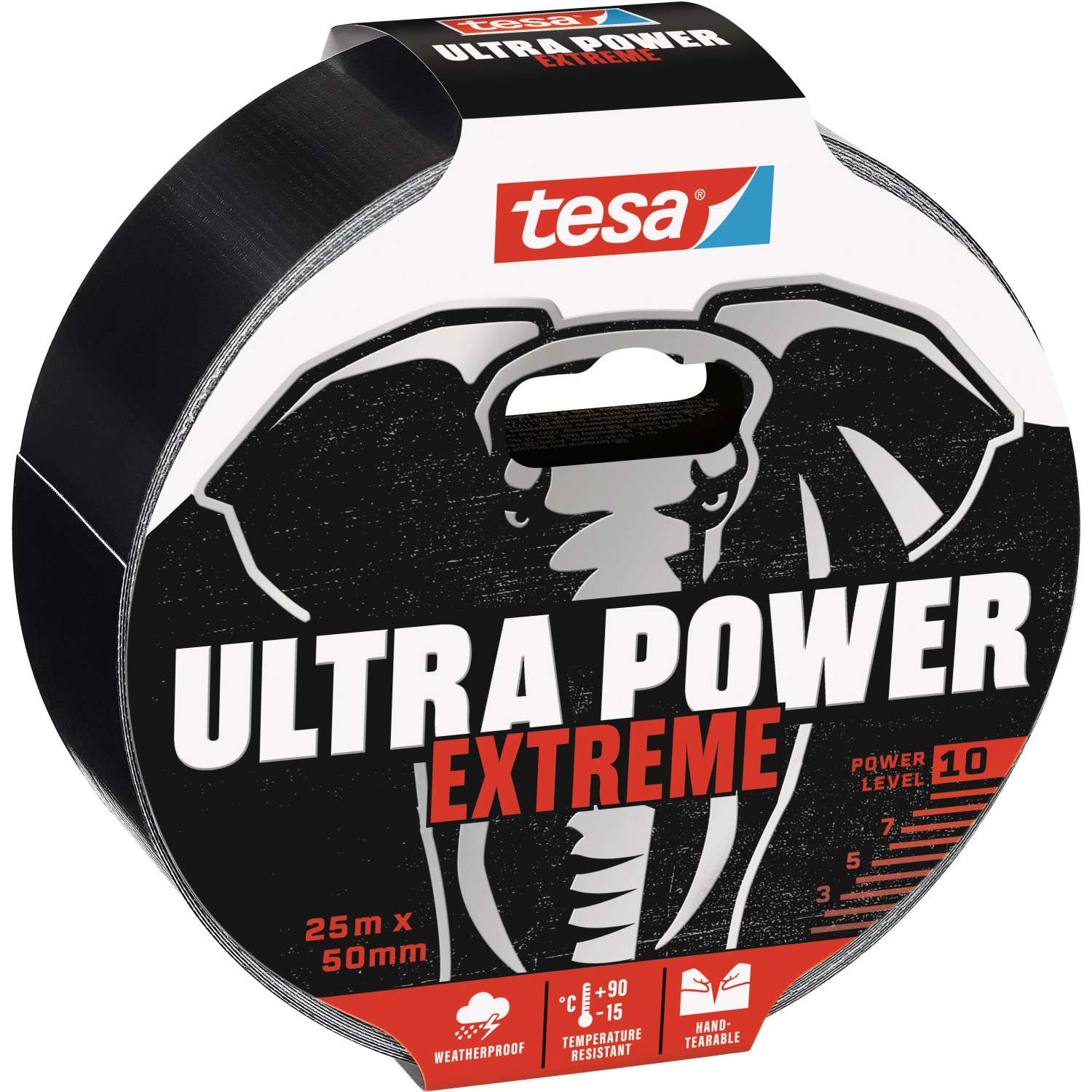 Tesa Ultra Power Extreme Reparaturband, 25 m x 50 mm, sehr stark und wetterfest.