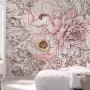Komar Vlies Fototapete Allegra mit floralem Muster in Rosa und Braun, 300x280 cm.